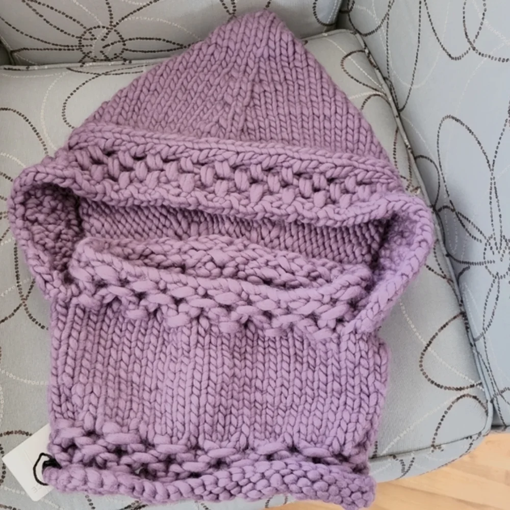 NWT The Third Piece Newbury Hand-Knit Hooded Cowl in Wisteria Purple